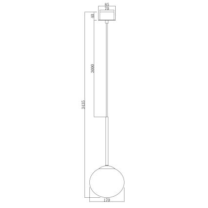 Ondaluce - Hängeleuchte JEWEL an Kabel 1xE14/10W/230V Ø 17 cm rauchschwarz