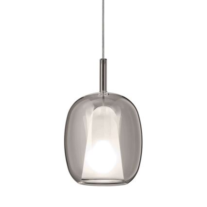 Ondaluce - Hängeleuchte mit Kabel THELMA 1xE27/15W/230V Ø 19,5 cm schwarz/rauchgrau