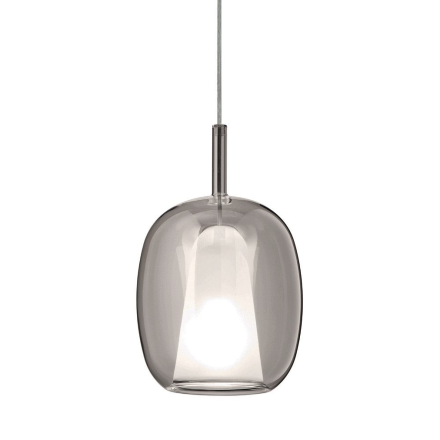 Ondaluce - Hängeleuchte mit Kabel THELMA 1xE27/15W/230V Ø 19,5 cm schwarz/rauchgrau