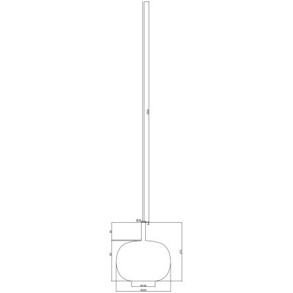 Ondaluce - Hängeleuchte mit Kabel THELMA 1xE27/15W/230V Ø 25 cm gold/transparent