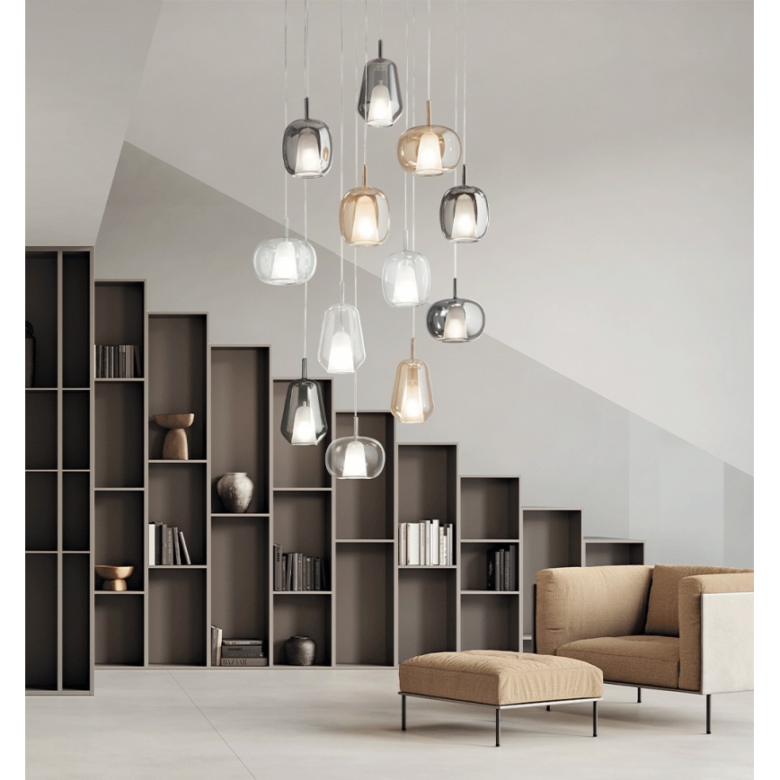 Ondaluce - Hängeleuchte THELMA 1xE27/15W/230V transparent