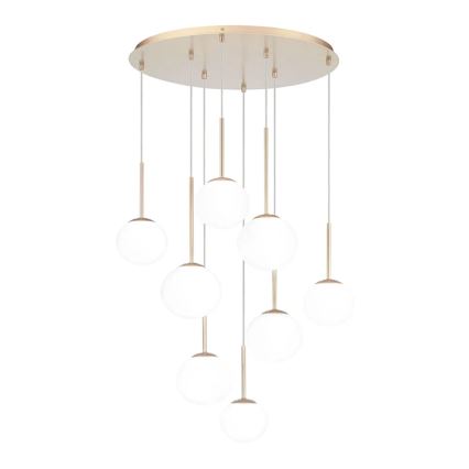 Ondaluce - JEWEL Pendelleuchte an Kabel 8xE14/10W/230V Ø 70 cm gold/weiß