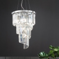 Ondaluce - Kristall-Kronleuchter ALEXANDER 7xE14/10W/230V Ø 40 cm, glänzender Chrom, mit Kabelaufhängung