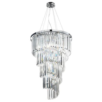 Ondaluce - Kristall-Kronleuchter an Kabel ALEXANDER 10xE14/10W/230V Ø 50 cm glänzender Chrom