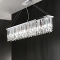Ondaluce - Kristall-Kronleuchter mit Kabelaufhängung BATIDA 8xE14/10W/230V glänzender Chrom