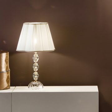 Ondaluce - Kristall-Tischleuchte BRIGIDA 1xE27/15W/230V cremefarben/klar