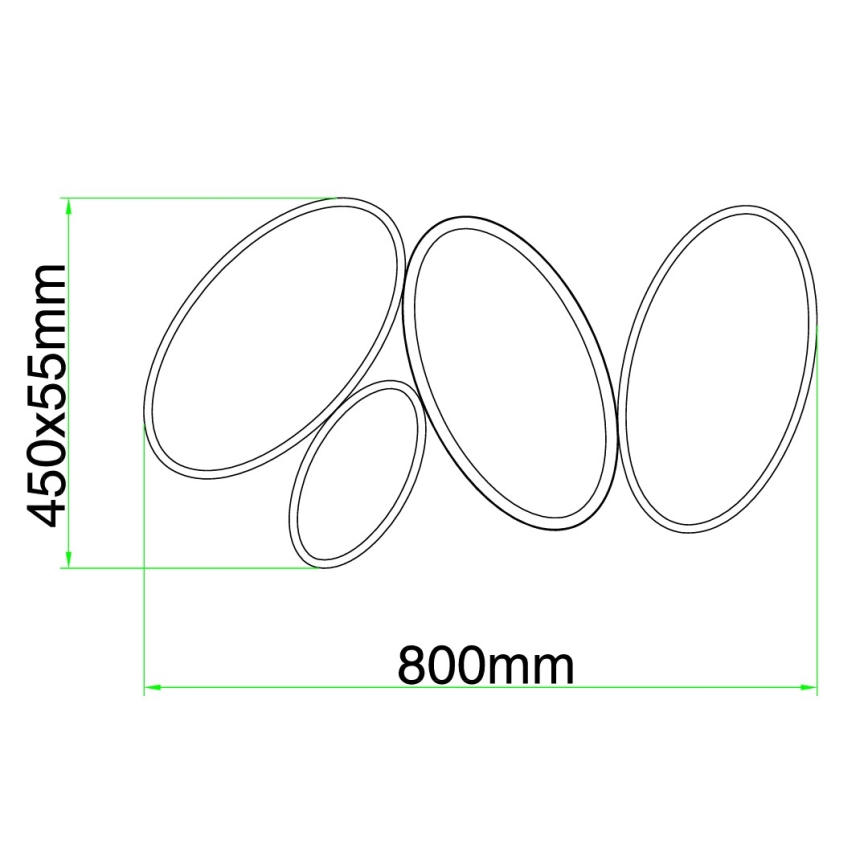 Ondaluce - LED-Deckenleuchte RICE, dimmbar, 34W/230V, 45x80 cm, goldfarben
