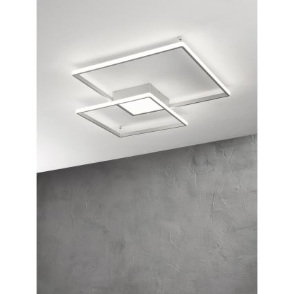 Ondaluce - LED-dimmbare Deckenleuchte DOWEL LED/46W/230V 55x55 cm silber