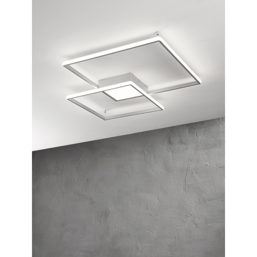 Ondaluce - LED-dimmbare Deckenleuchte DOWEL LED/46W/230V 55x55 cm silber
