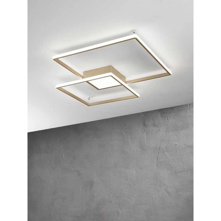 Ondaluce - LED-dimmbare Deckenleuchte DOWEL LED/46W/230V goldfarben