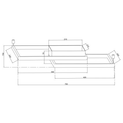 Ondaluce - LED dimmbare Deckenleuchte DOWEL LED/60W/230V 75x75 cm silber