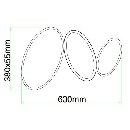 Ondaluce - LED dimmbare Deckenleuchte RICE LED/25W/230V 38x63 cm goldfarben