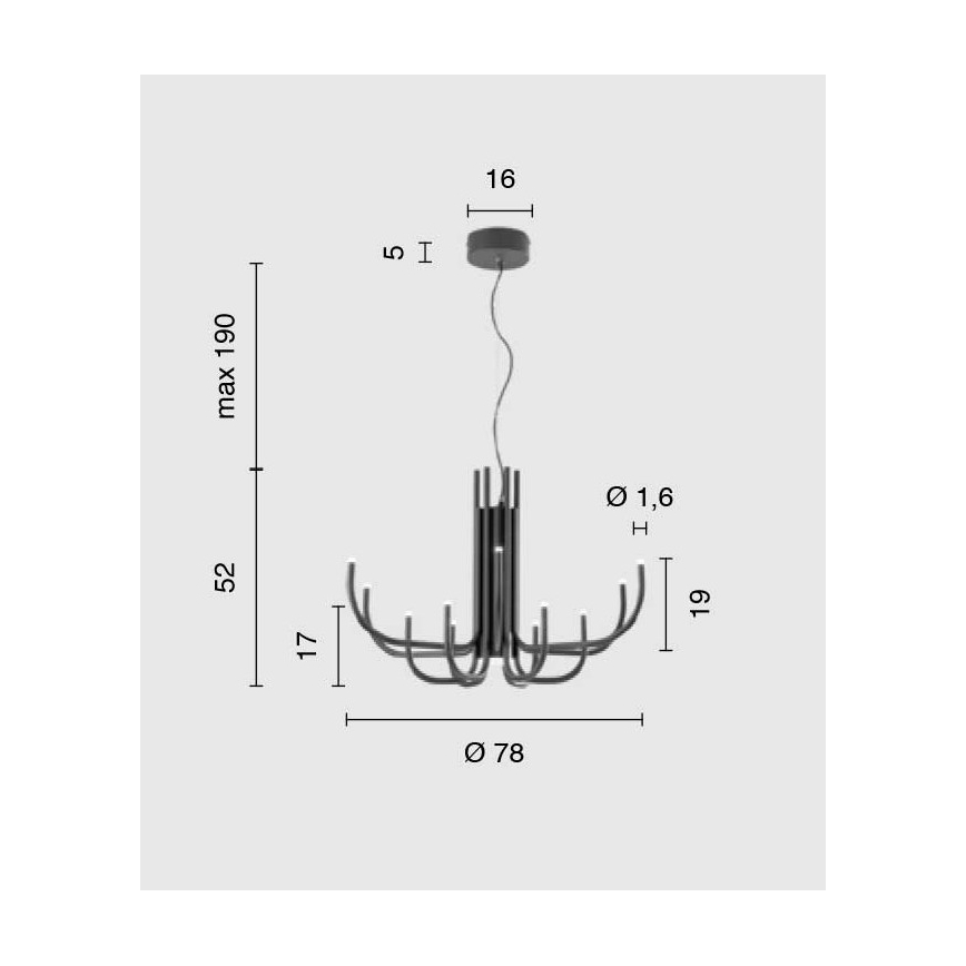 Ondaluce - LED dimmbare Hängeleuchte an Kabel NOUVEAU LED/35W/230V goldfarben