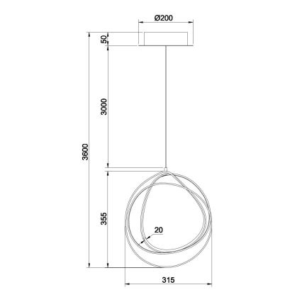 Ondaluce - LED dimmbare Pendelleuchte an Kabel GOLDEN LED/28W/230V Gold