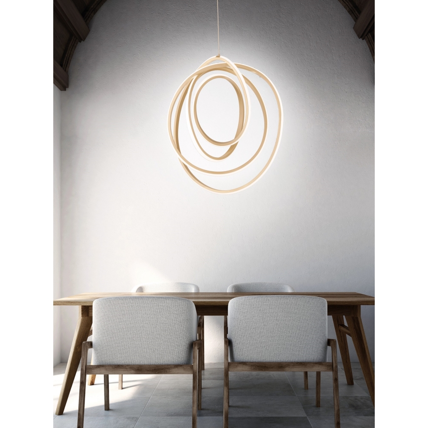 Ondaluce - LED-dimmbare Pendelleuchte an Kabel GOLDEN LED/50W/230V Ø 50 cm goldfarben