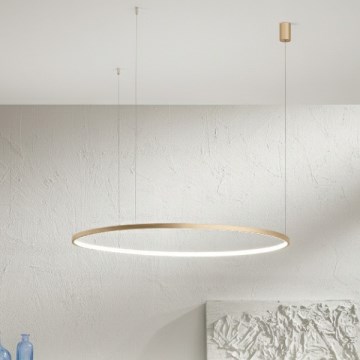 Ondaluce - LED-dimmbare Pendelleuchte an Kabel SOEL LED/47W/230V Ø 100 cm goldfarben