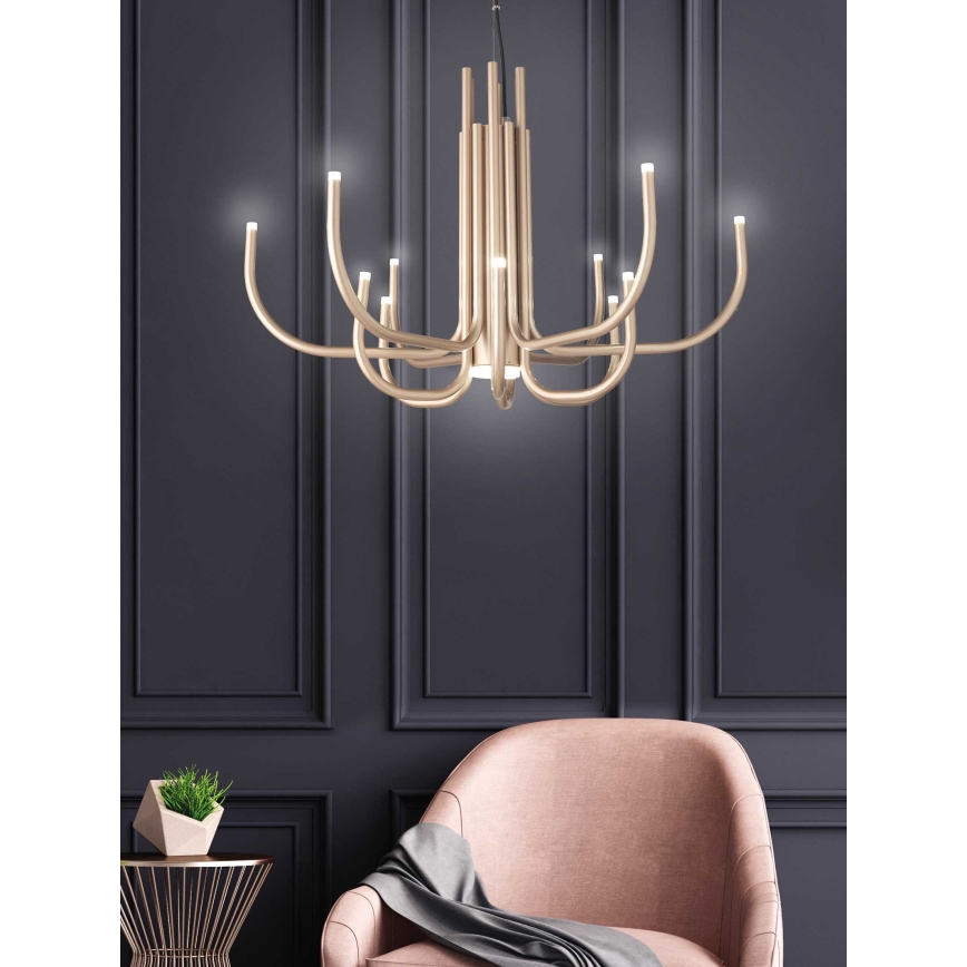 Ondaluce - LED-dimmbare Pendelleuchte an Seil NOUVEAU LED/35 W/230 V Ø 78 cm Gold