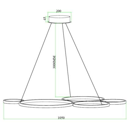 Ondaluce - LED-dimmbare Pendelleuchte an Seil POIS LED/60W/230V silber