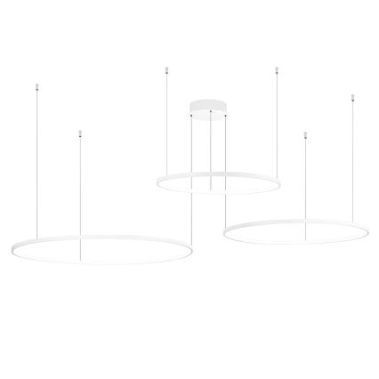 Ondaluce - LED-dimmbare Pendelleuchte mit Kabelabhängung SOEL LED/28W/230V + LED/38W + LED/47W Ø 100/80/60 cm weiß