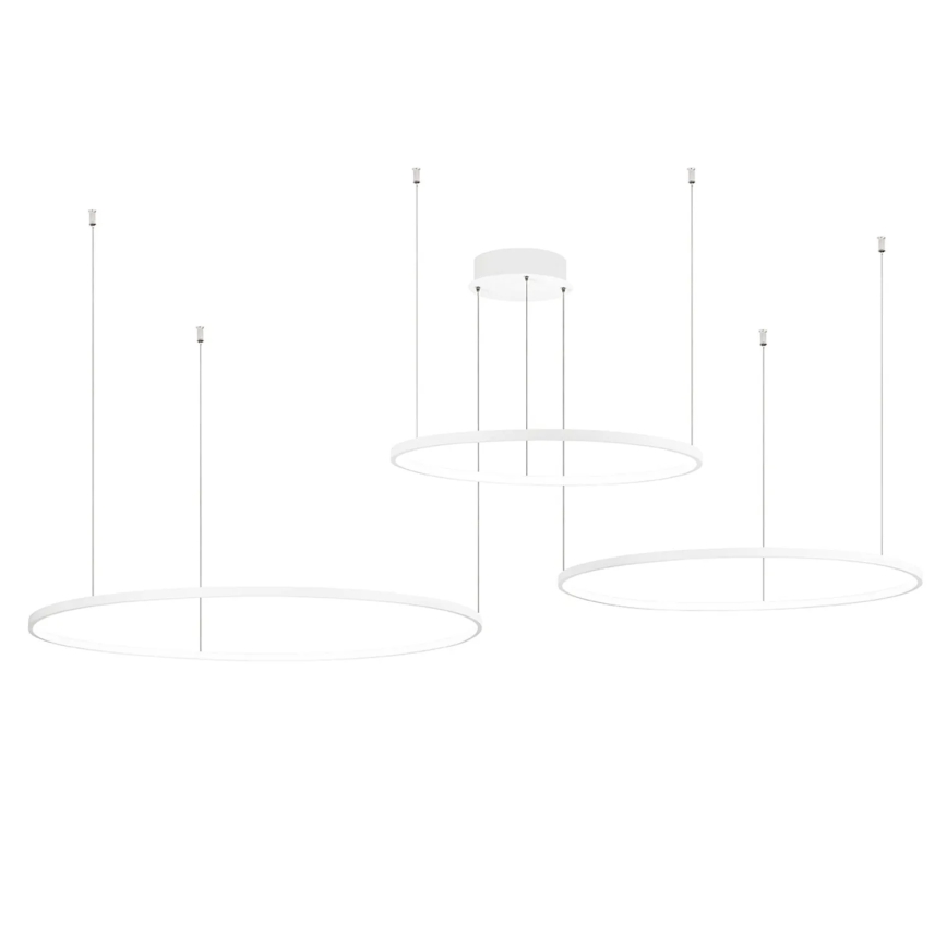 Ondaluce - LED-dimmbare Pendelleuchte mit Kabelabhängung SOEL LED/28W/230V + LED/38W + LED/47W Ø 100/80/60 cm weiß