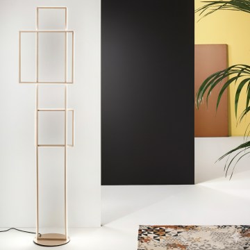Ondaluce - LED-dimmbare Stehleuchte DOWEL LED/77W/230V goldfarben