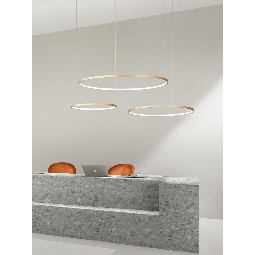 Ondaluce - LED-dimmbarer Kronleuchter an Kabel SOEL LED/28W/230V Ø 60 cm gold