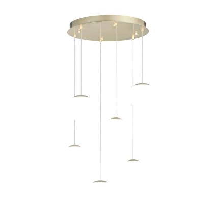 Ondaluce - LED-Hängeleuchte an Stahlseil SANTOS LED/48W/230V Ø 45 cm gold/weiß