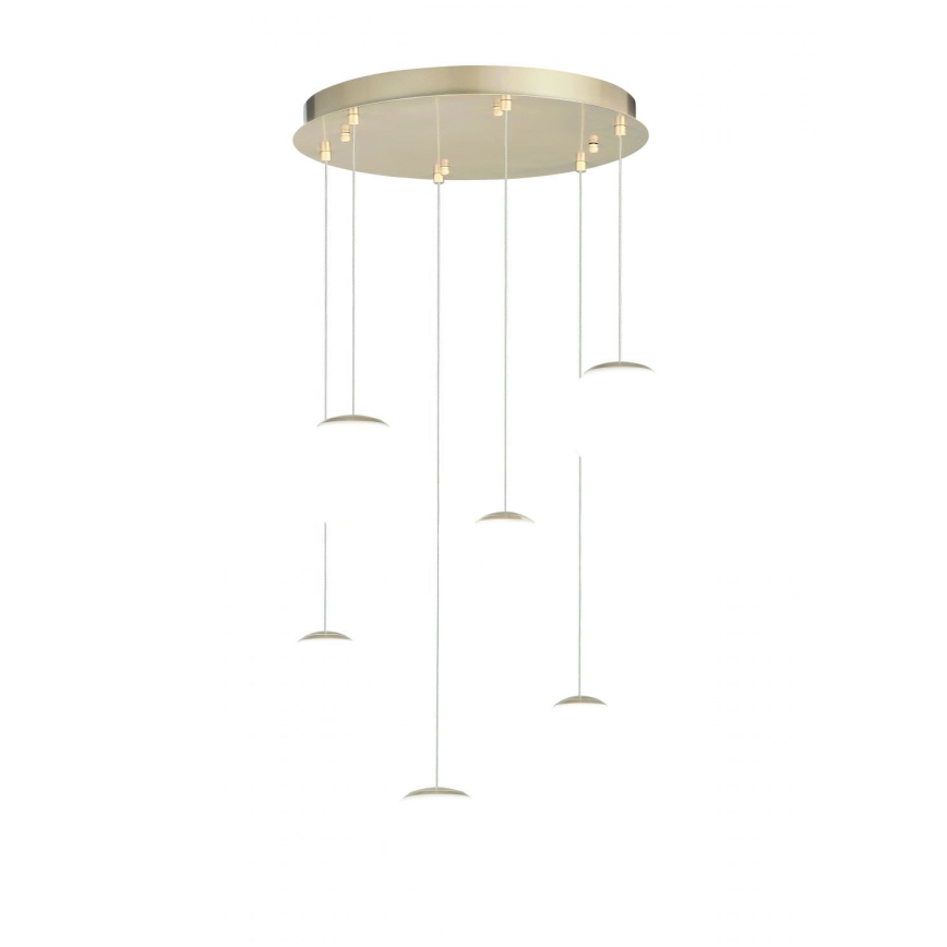 Ondaluce - LED-Hängeleuchte an Stahlseil SANTOS LED/48W/230V Ø 45 cm gold/weiß