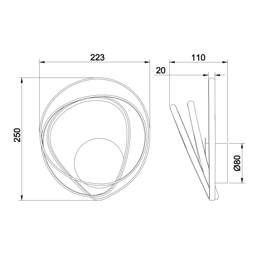 Ondaluce - LED-Wandleuchte GOLDEN LED/23W/230V, goldfarben