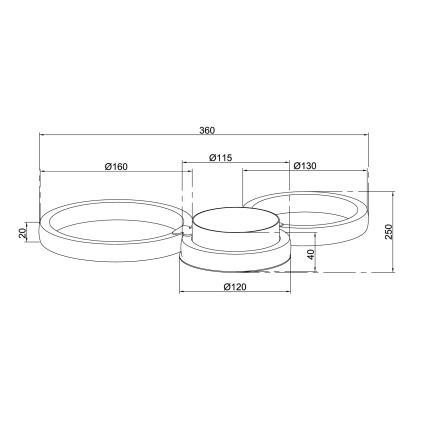 Ondaluce - LED-Wandleuchte POIS LED/20W/230V goldfarben