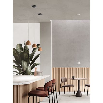 Ondaluce - Pendelleuchte an Kabel CONCRETE 1xGU10/7,5W/230V Ø 10,5 cm Beton/Weiß