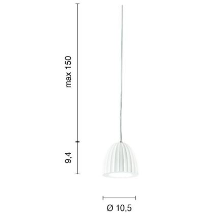 Ondaluce - Pendelleuchte an Kabel CONCRETE 1xGU10/7,5W/230V Ø 10,5 cm Beton/Weiß