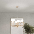 Ondaluce - Pendelleuchte an Kabel JEPPY 8xG9/7W/230V Ø 78,5 cm Gold/Weiß
