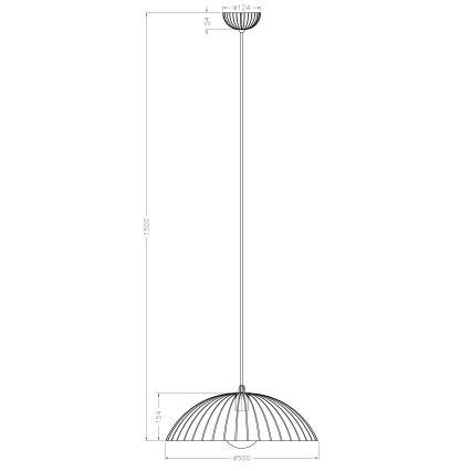 Ondaluce - Pendelleuchte an Kabel RUSTIC 1xE27/15W/230V Ø 50 cm Betonoptik/Braun