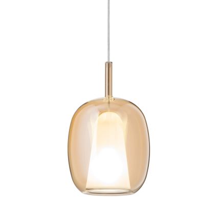 Ondaluce - Pendelleuchte an Kabel THELMA 1xE27/15W/230V Ø 19,5 cm Gold/rauchiges Beige