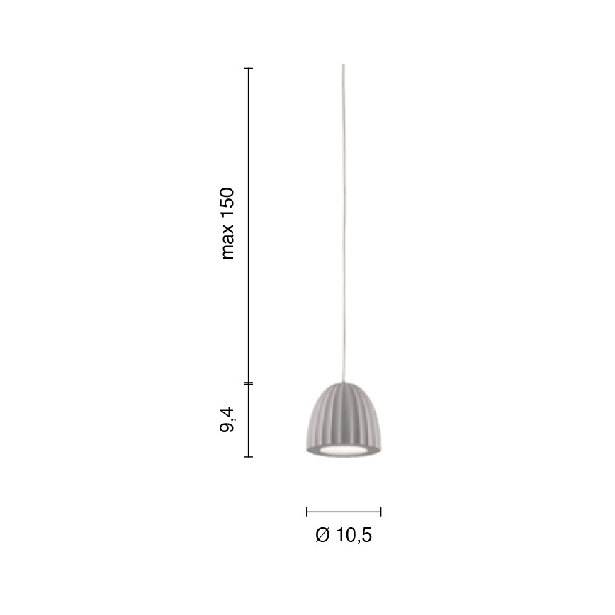 Ondaluce - Pendelleuchte mit Kabel CONCRETE 1x GU10/7,5 W/230 V Ø 10,5 cm Beton/Grau