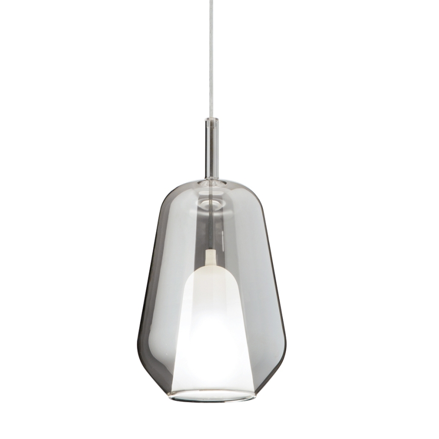 Ondaluce - Pendelleuchte THELMA an Kabel 1xE27/15W/230V Ø 19 cm schwarz/rauchgrau