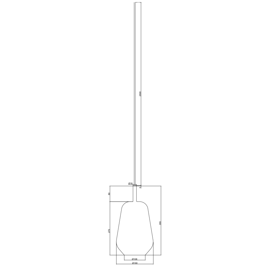 Ondaluce - Pendelleuchte THELMA an Kabel 1xE27/15W/230V Ø 19 cm schwarz/rauchgrau