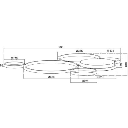 Ondaluce - POIS LED/68W/230V, dimmbare LED-Deckenleuchte, silberfarben