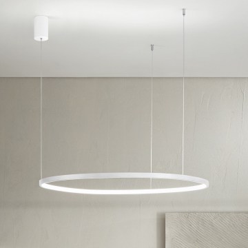 Ondaluce - SOEL LED-dimmbarer Kronleuchter mit Kabelaufhängung, 38 W/230 V, 3000/4000 K, Ø 80 cm, weiß