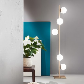 Ondaluce - Stehlampe MONILE 5xE14/10W/230V gold/weiß