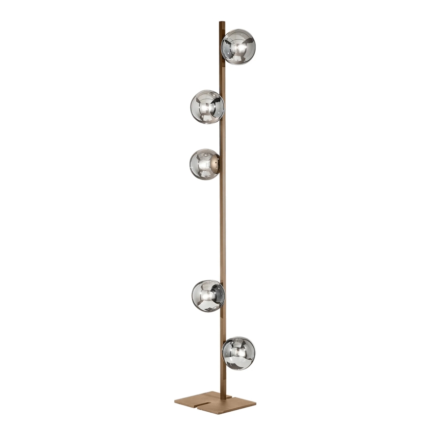 Ondaluce - Stehleuchte MONILE 5xE14/10W/230V 170 cm gold/weiß