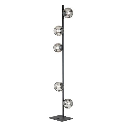 Ondaluce - Stehleuchte MONILE 5xE14/10W/230V 170 cm schwarz/rauchschwarz