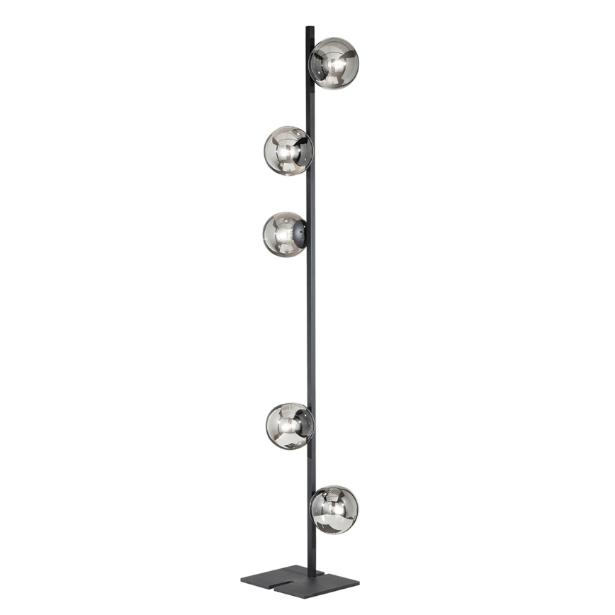 Ondaluce - Stehleuchte MONILE 5xE14/10W/230V 170 cm schwarz/rauchschwarz