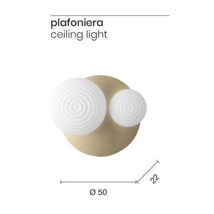 Ondaluce - Wandleuchte TONDO 1xE14/10W/230V + 1xE27/15W gold/weiß