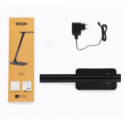 ONLI - Dimmbare LED-Tischleuchte mit USB-Anschluss DESKI LED/7W/230V 4000K schwarz