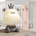 ONLI - Dimmbares LED-Kinder-Nachtlicht PUPPIES LED/3W/230V 25 cm Nilpferd/Grau