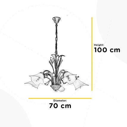 ONLI - Hängeleuchte an Kette LUCREZIA 5xE14/6W/230V cremefarben