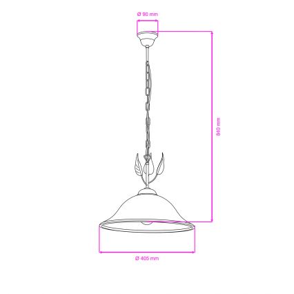 ONLI - Hängeleuchte an Kette MIRA 1xE27/22W/230V d 40 cm