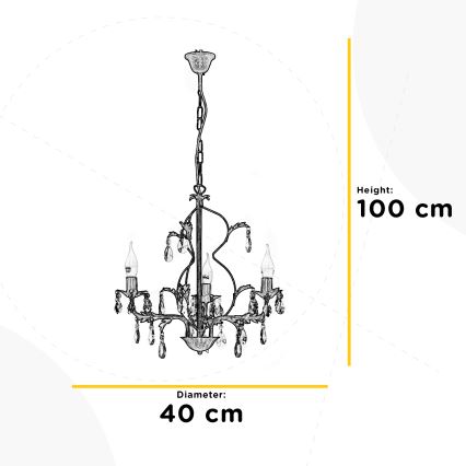 ONLI - Hängeleuchte an Kette TERESA 3xE14/6W/230V Bronze